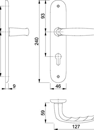 Zestaw długich płyt HOPPE Atlanta 1530/273P Aluminium F1 ( 3000252582 )