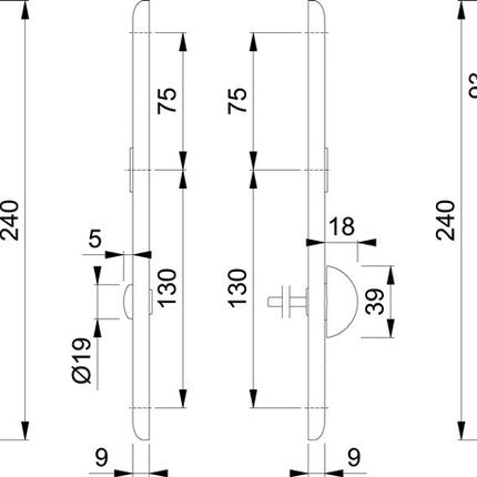 Para płyt długich HOPPE 273P F1 / kolor naturalny F1 ( 3000252678 )