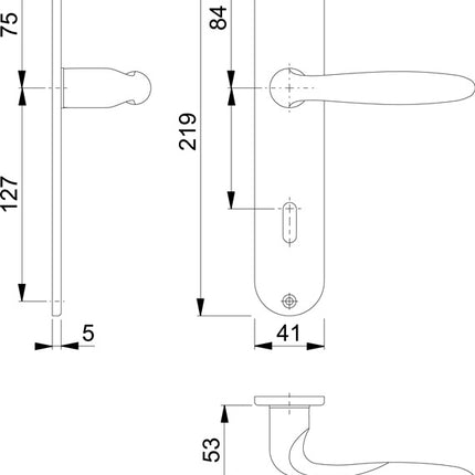 Zestaw długich płytek HOPPE Verona M151/302 mosiądz F49-R ( 3000252662 )