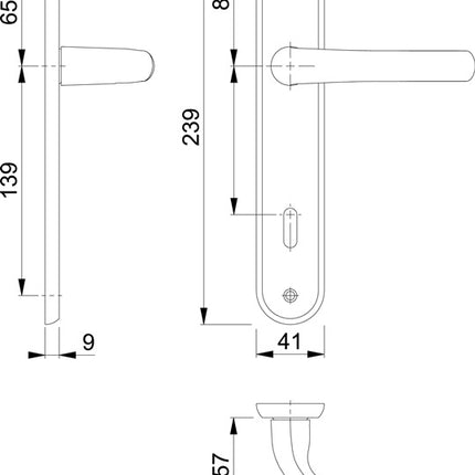 Zestaw długich rozet HOPPE Tôkyô M1710RH/265 mosiądz F71 ( 3000252619 )