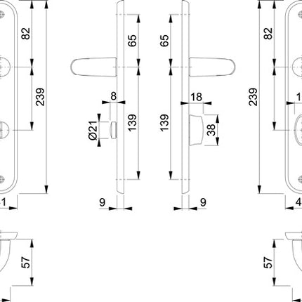 Zestaw długich rozet HOPPE Tôkyô M1710RH/265 mosiądz F71 ( 3000252650 )