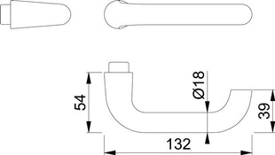 HOPPE Türdrückerpaar Paris 138L Aluminium F1 ( 3000252102 )