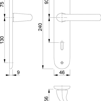 Zestaw długich rozet HOPPE Tôkyô 1710/273P Aluminium F1 ( 3000252576 )