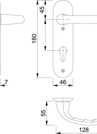 HOPPE Kurzschildgarnitur Tôkyô 1710/273KP Aluminium F1 ( 3000252572 )