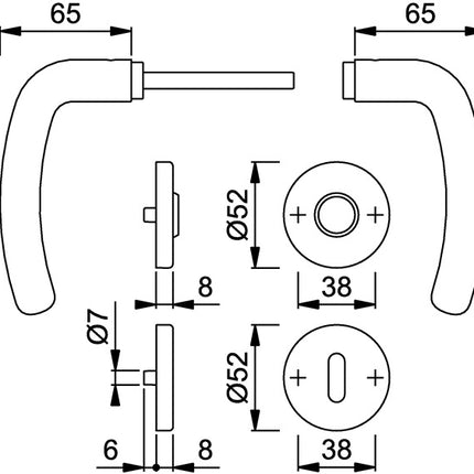Zestaw róż HOPPE Denver E1310Z/42KV/42KVS stal nierdzewna F69 ( 3000252632 )