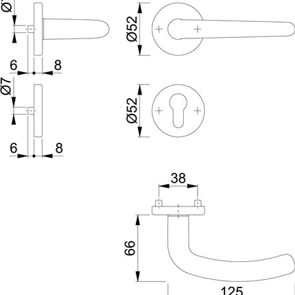 Zestaw róż HOPPE Denver E1310Z/42KV/42KVS stal nierdzewna F69 ( 3000252633 )