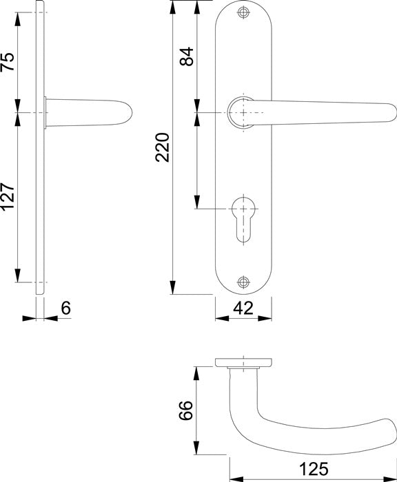 HOPPE zestaw długich rozet Denver E1310Z/302 stal nierdzewna F69 ( 3000252627 )