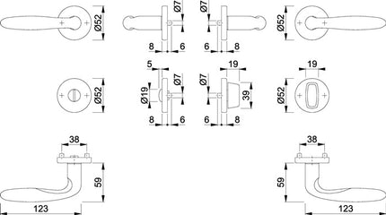 Zestaw róż HOPPE Verona E1800Z/42KV/42KVS ze stali nierdzewnej F69 ( 3000252711 )