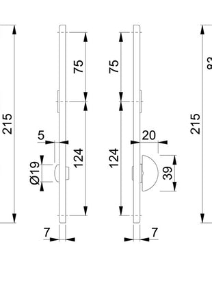 Para długich płytek HOPPE 202SP F2 / srebrny nikiel F2 ( 3000252129 )