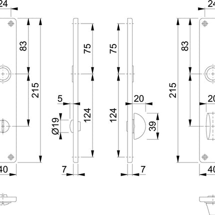 Para długich płytek HOPPE 202SP F2 / srebrny nikiel F2 ( 3000252129 )