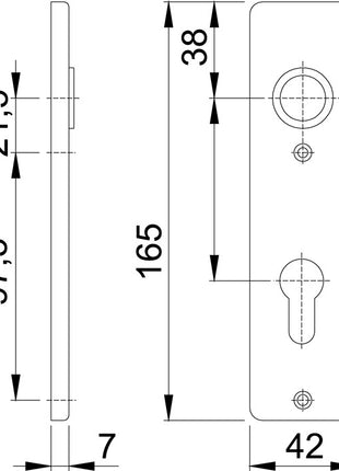 HOPPE Kurzschildpaar 202KP Aluminium F1 ( 3000252138 )