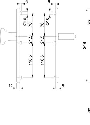 HOPPE Schutzgarnitur Utrecht E86G/3331A/3440/1444Z Edelstahl F69 ( 3000220009 )