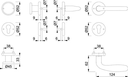 Zestaw rozet HOPPE Cardiff E48/17KV/17KVS/1850Z stal nierdzewna F69 ( 3000252139 )