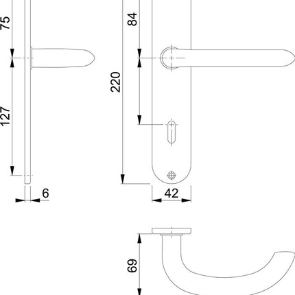 HOPPE zestaw długich rozet Marseille E1138Z/302 stal nierdzewna F69 ( 3000252285 )