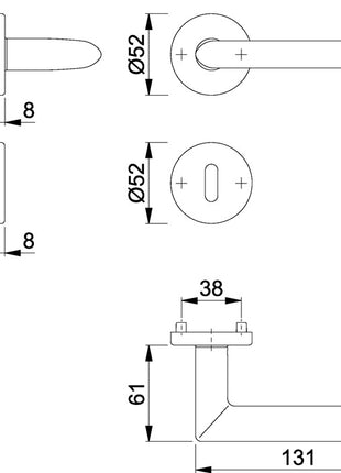 HOPPE Garniture à rosette Stockholm E1140Z/42KV/42KVS Acier inoxydable F69 ( 3000252104 )