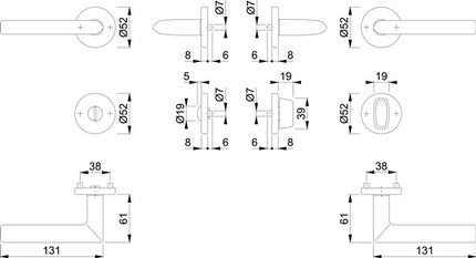 HOPPE Zestaw rozet Stockholm E1140Z/42KV/42KVS Stal nierdzewna F69 ( 3000252132 )