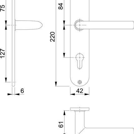 HOPPE zestaw długich rozet Stockholm E1140Z/302 stal nierdzewna F69 ( 3000252143 )