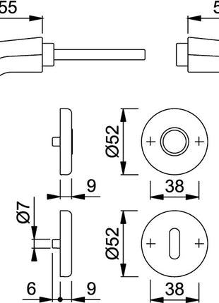 Zestaw rozet HOPPE Birmingham 1117/17KV/17KVS Aluminium F1 ( 3000203400 )