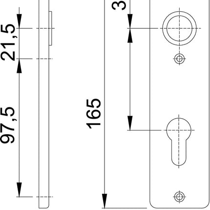 Para krótkich płyt tylnych HOPPE 202KP aluminium F2 ( 3000252133 )