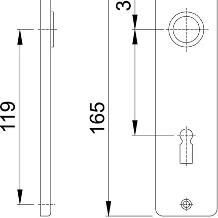 Para krótkich płyt tylnych HOPPE 202KP/AP Aluminium F1 ( 3000252146 )