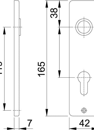 HOPPE Kurzschildpaar 202KP/AP Aluminium F1 ( 3000252147 )