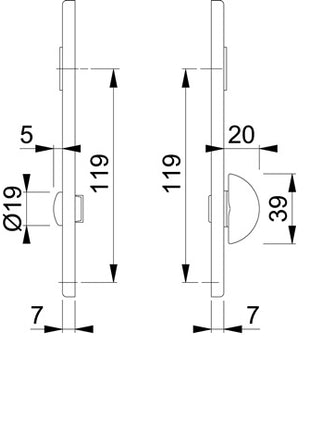 HOPPE Kurzschildpaar 202KP/AP Aluminium F1 ( 3000252148 )