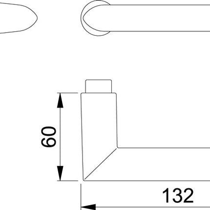 HOPPE klamka z otworem Stockholm 1140 aluminium F1 / kolor naturalny ( 8000350624 )