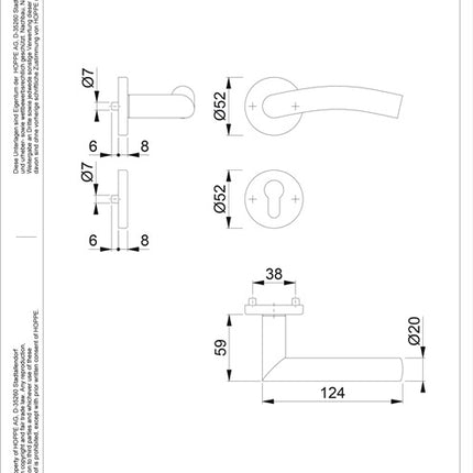 HOPPE Zestaw rozet Antwerpia E1402Z/42KV/42KVS Stal nierdzewna F69 ( 3000252906 )