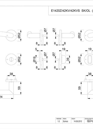 HOPPE Garniture à rosette Anvers E1402Z/42KV/42KVS Acier inoxydable F69 ( 3000252907 )