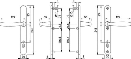 Zestaw profili HOPPE New York 1810/3346 Aluminium F1 ( 3000203620 )