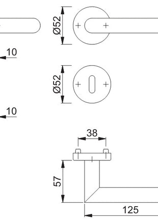 HOPPE Rosettengarnitur Amsterdam E1400/42H/42HKVS Edelstahl F69 ( 3000203114 )