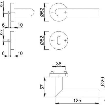 HOPPE Zestaw rozet Amsterdam E1400/42H/42HKVS Stal nierdzewna F69 ( 3000203114 )