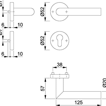 HOPPE Zestaw rozet Amsterdam E1400/42H/42HKVS Stal nierdzewna F69 ( 3000203115 )