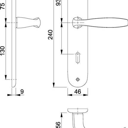 Zestaw długich płyt HOPPE New York 1810/273P Aluminium F1 ( 3000203550 )