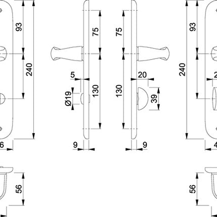 Zestaw długich płyt HOPPE New York 1810/273P Aluminium F1 ( 3000203552 )