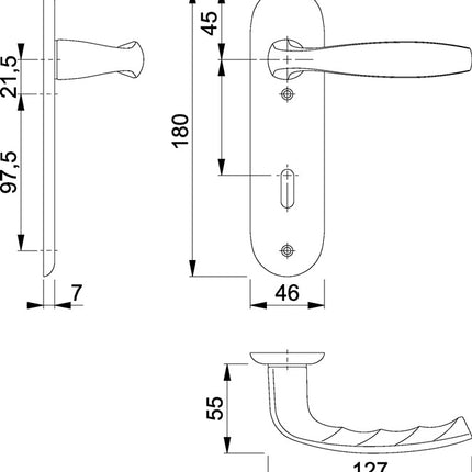 Zestaw krótkich rozet HOPPE New York 1810/273KP Aluminium F1 ( 3000203554 )