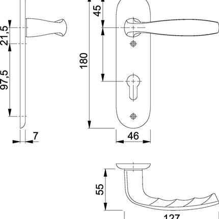 Zestaw krótkich rozet HOPPE New York 1810/273KP Aluminium F1 ( 3000203555 )