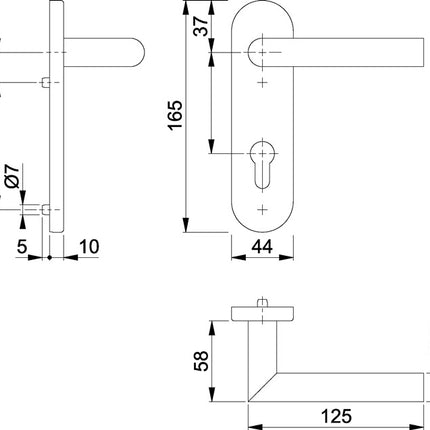 HOPPE zestaw rozet Amsterdam E1400/353KH stal nierdzewna F69 ( 3000203119 )