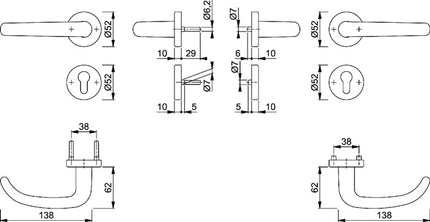 Zestaw przeciwpożarowy HOPPE San Francisco FS-E1301/42H/42HS Stal nierdzewna F69 D/D ( 3000202089 )
