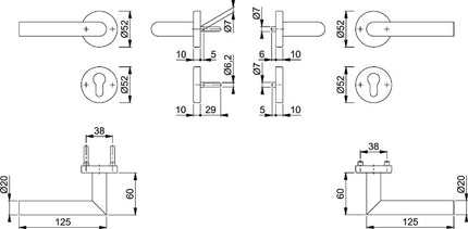 Zestaw przeciwpożarowy HOPPE Amsterdam FS-E58/42H/42HS/1400 stal nierdzewna F69 D/K ( 3000203123 )