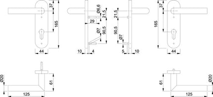 Zestaw przeciwpożarowy HOPPE Amsterdam FS-E1400/353KH stal nierdzewna F69 D/D ( 3000203124 )