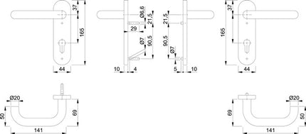 Zestaw przeciwpożarowy HOPPE Paris FS-E138/353KH natynkowy stal nierdzewna F69 D/D ( 3000203113 )