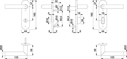 Zestaw krótkich rozet Amsterdam E1400Z/353K ze stali nierdzewnej F69 ( 3000203006 )