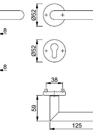 HOPPE Rosettengarnitur Amsterdam E1400Z/42KV/42KVS Edelstahl F69 ( 3000203001 )