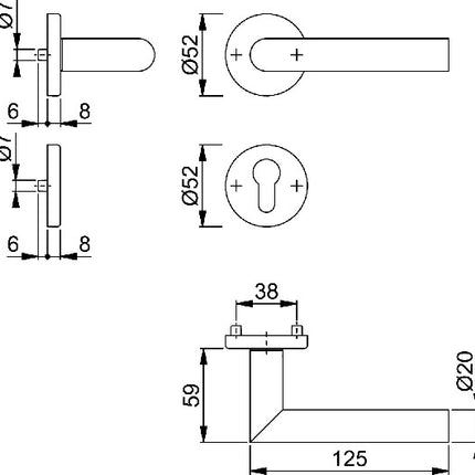 HOPPE Zestaw rozet Amsterdam E1400Z/42KV/42KVS Stal nierdzewna F69 ( 3000203001 )