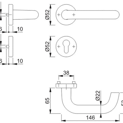 Zestaw rozet HOPPE Paris 138/42H/42HKVS Aluminium F1 ( 3000220113 )