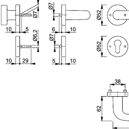 Zestaw przeciwpożarowy HOPPE San Francisco FS-58/42H/42HS/1301 Aluminium F1 D/K ( 3000202073 )
