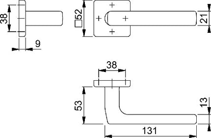 Zestaw połówek róży HOPPE Dallas E1634Z/52 stal nierdzewna F69 ( 3000220105 )
