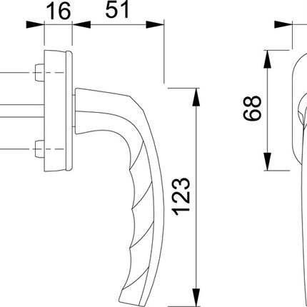 Klamka okienna HOPPE Atlanta 0530/US952 aluminium F1 / kolor naturalny ( 8000347455 )
