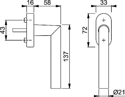 Klamka okienna HOPPE Amsterdam E0400/US956 stal nierdzewna matowa ( 3000203999 )